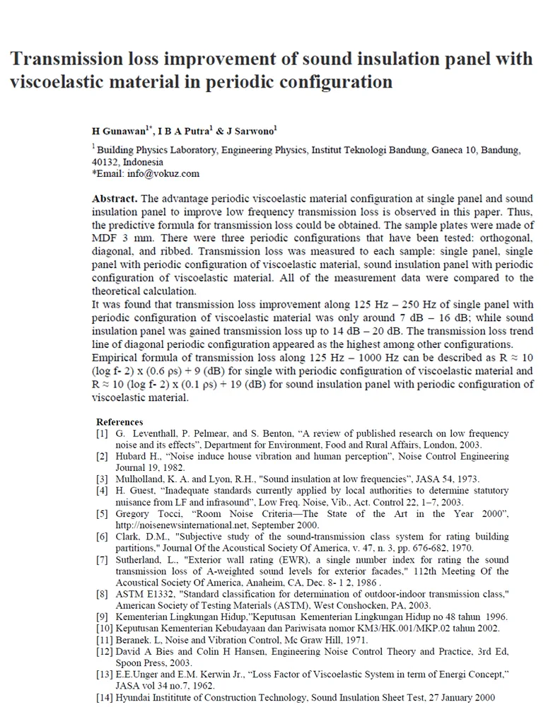 Transmission Loss Improvement of Sound Insulation Panels with Viscoelastic Material in Periodic Configuration
